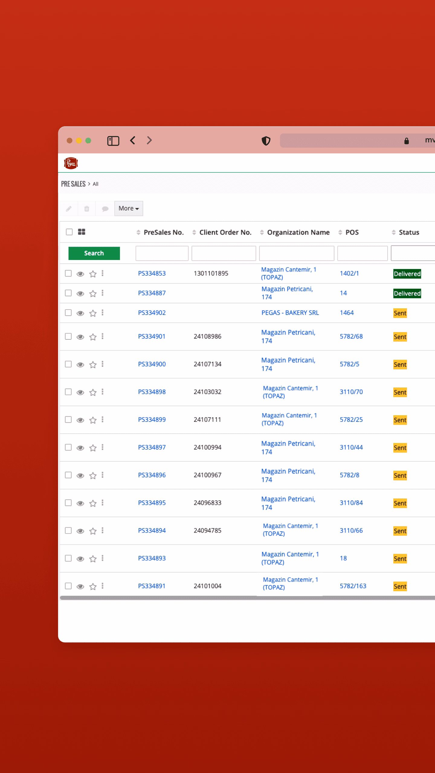 pegas project screenshot